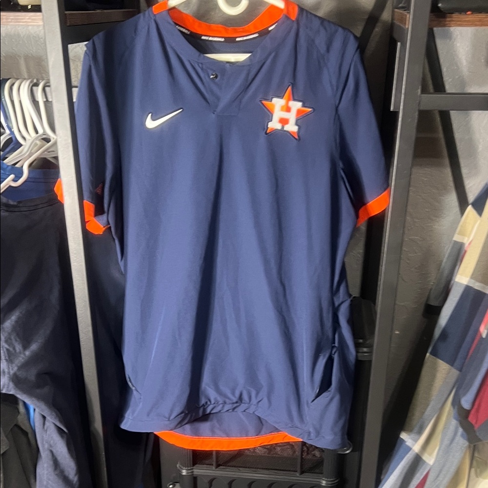 Nike Astros Batting Practice Short Sleeve Windbreaker